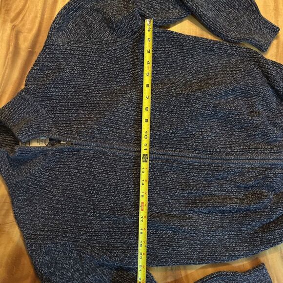 LL Bean Sweater Mens L Dark Gray Full Zip 0 YR26 Knit Ribbed Cardigan L Regular - Picture 5 of 9